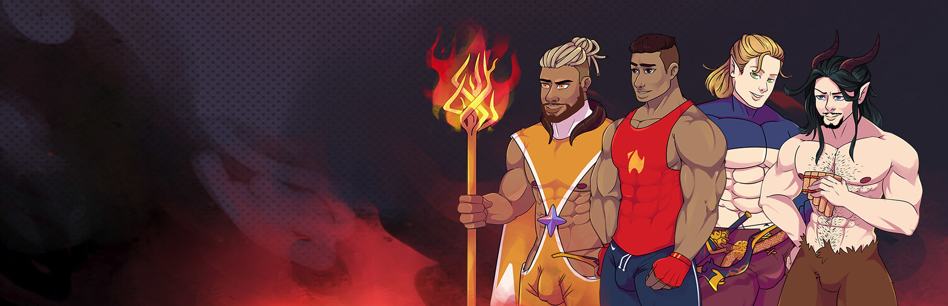 Burning Horns: A Bara Isekai JRPG cover art