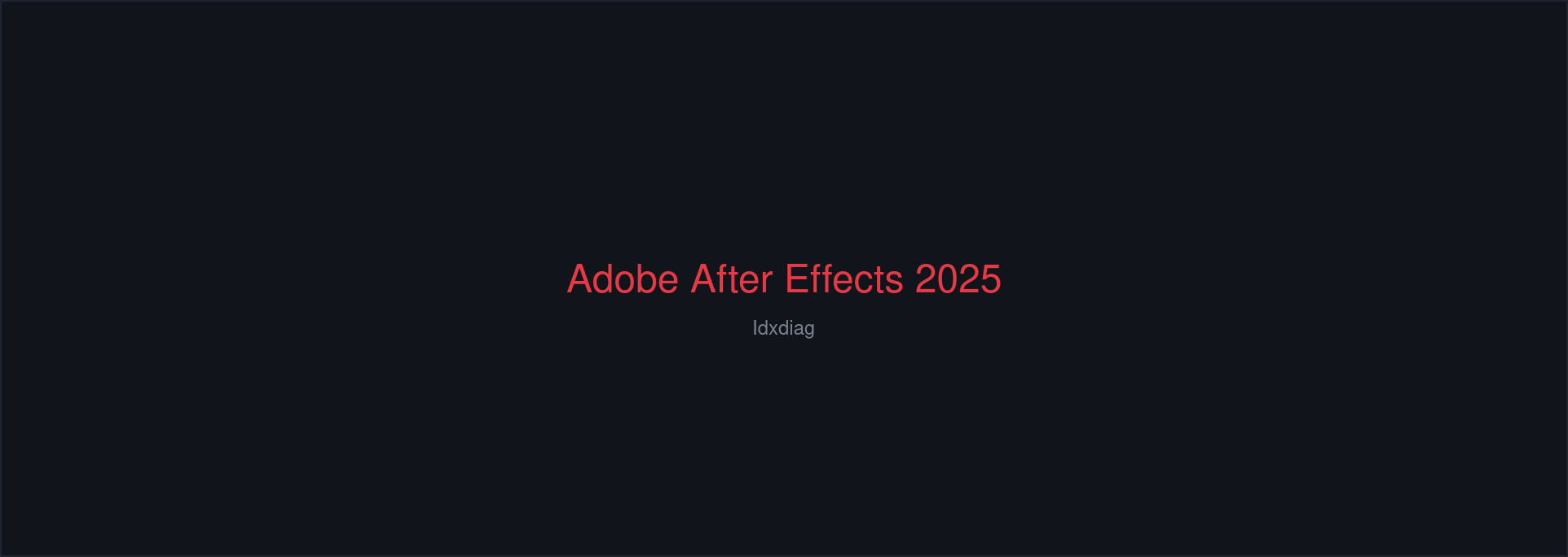 Adobe After Effects 2025 cover art